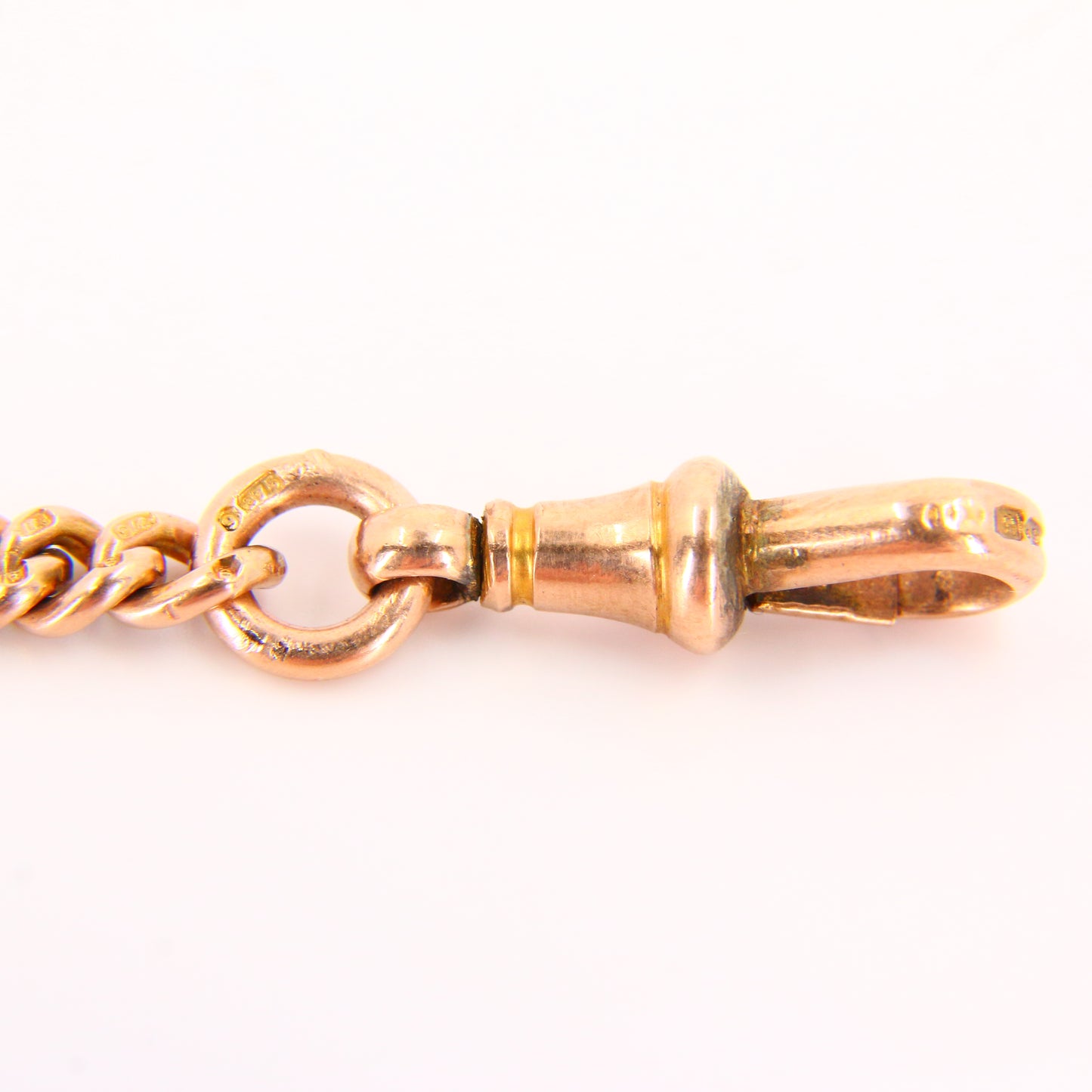 Antique 9ct Rose Gold Albert 3.15 inch T Bar Chain British Hallmarked Pendant Necklace Extender Craft Supplies