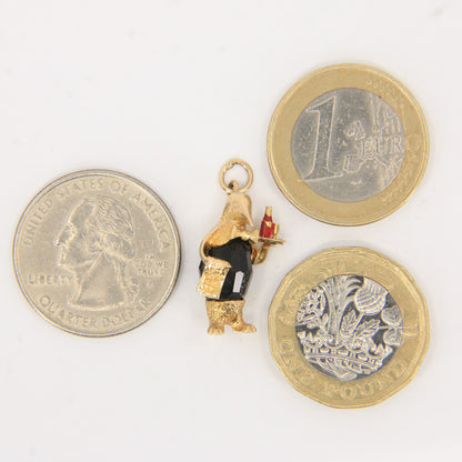 Vintage 9ct Hallmarked Gold Penguin Butler Charm Pendant Animal Themed Gift