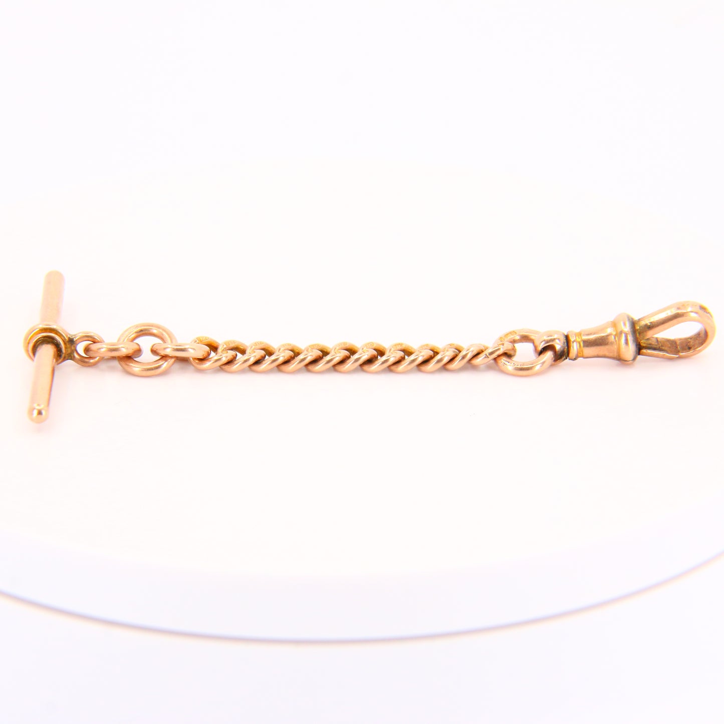 Antique 9ct Rose Gold Albert 3.15 inch T Bar Chain British Hallmarked Pendant Necklace Extender Craft Supplies