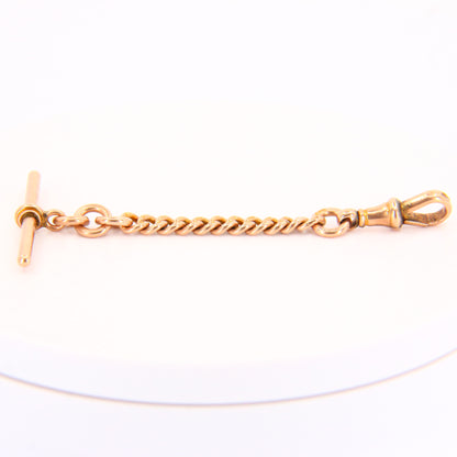 Antique 9ct Rose Gold Albert 3.15 inch T Bar Chain British Hallmarked Pendant Necklace Extender Craft Supplies