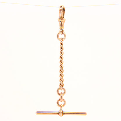 Antique 9ct Rose Gold Albert 3.15 inch T Bar Chain British Hallmarked Pendant Necklace Extender Craft Supplies