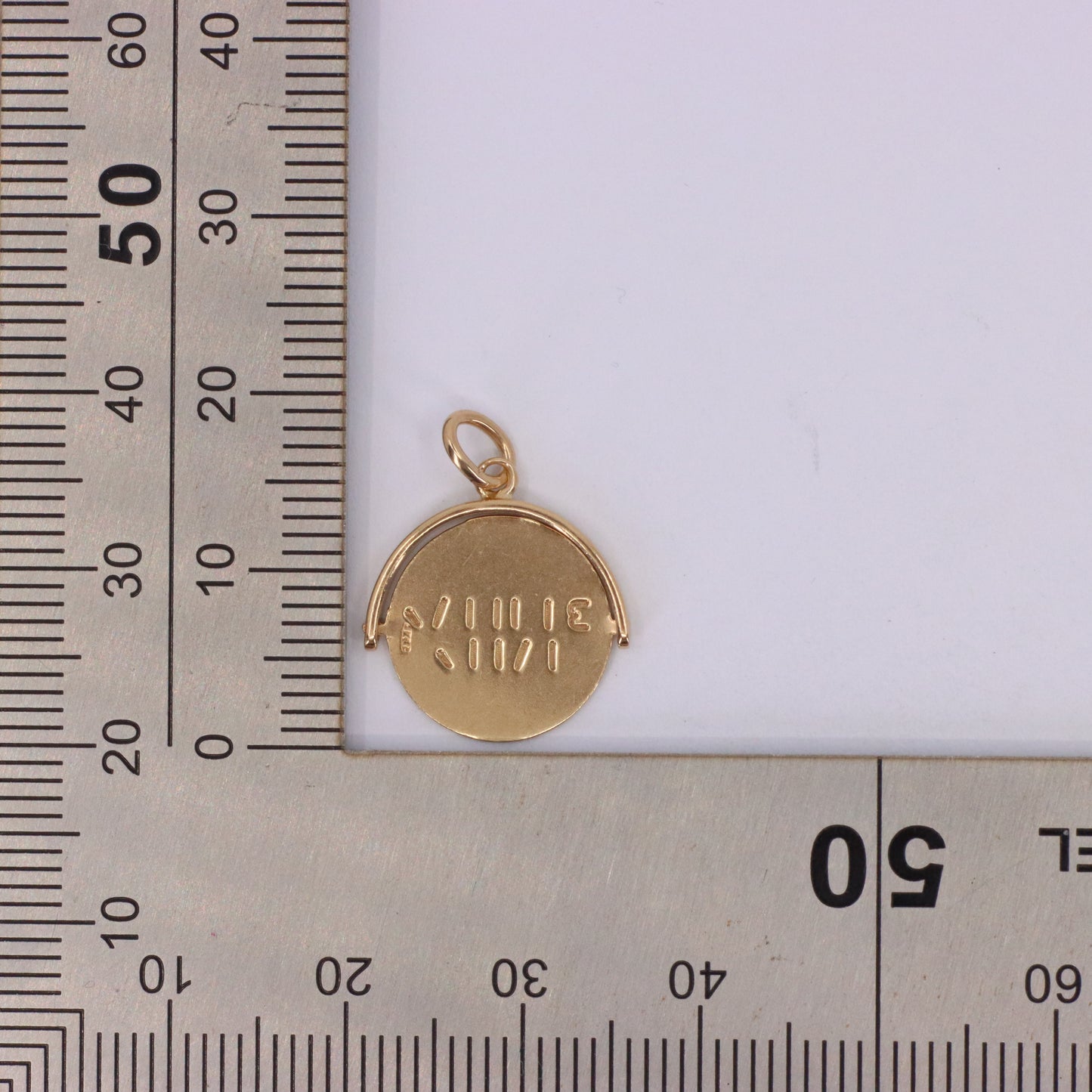 Vintage 9ct Hallmarked Jensen Happy Birthday Secret Message Spinner Charm Gift