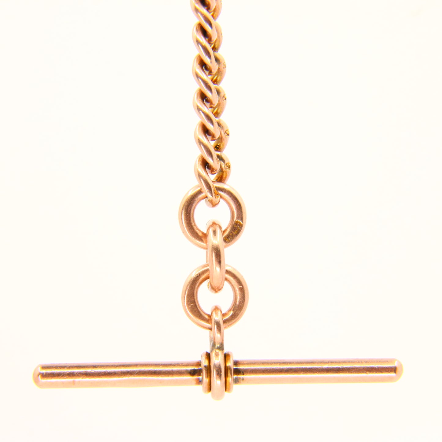 Antique 9ct Rose Gold Albert 3.15 inch T Bar Chain British Hallmarked Pendant Necklace Extender Craft Supplies