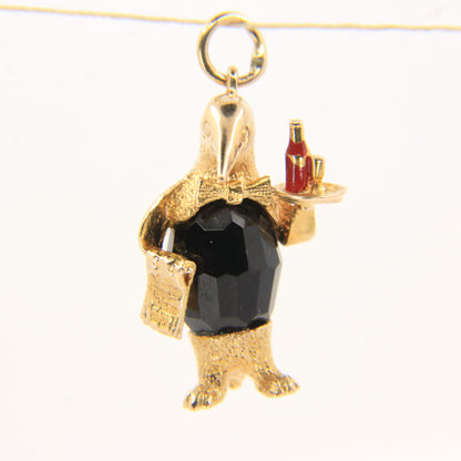 Vintage 9ct Hallmarked Gold Penguin Butler Charm Pendant Animal Themed Gift