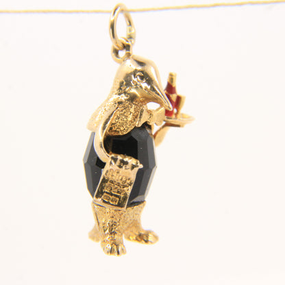 Vintage 9ct Hallmarked Gold Penguin Butler Charm Pendant Animal Themed Gift