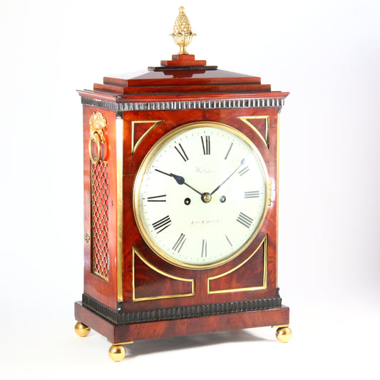 Richard Webster London Antique Regency Mahogany Bracket Clock Chime Repeat