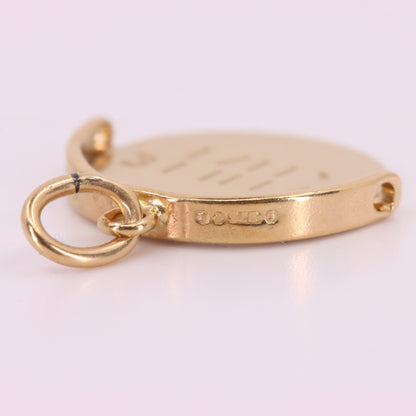 Vintage 9ct Hallmarked Jensen Happy Birthday Secret Message Spinner Charm Gift
