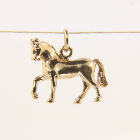 Vintage 9ct Hallmarked Gold Horse Charm Pendant Equestrian Themed Animal Gift