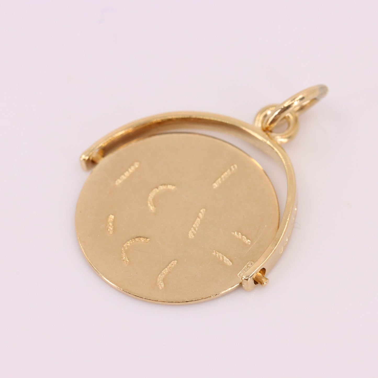 Vintage 9ct Hallmarked I Love You Secret Message Anniversary Spinner Charm Gift