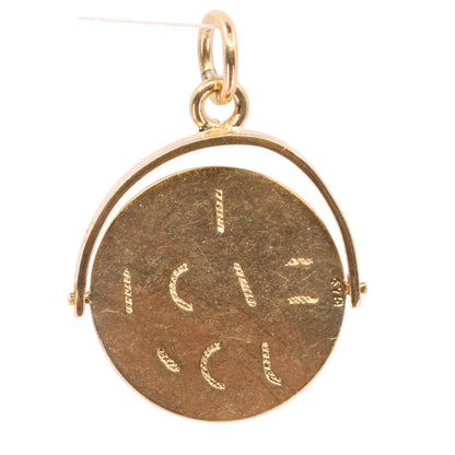 Vintage 9ct Hallmarked I Love You Secret Message Anniversary Spinner Charm Gift