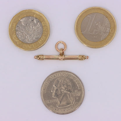 Antique 9ct Gold Albertina T Bar Pendant Charm Watch Chain Jewellery Finding