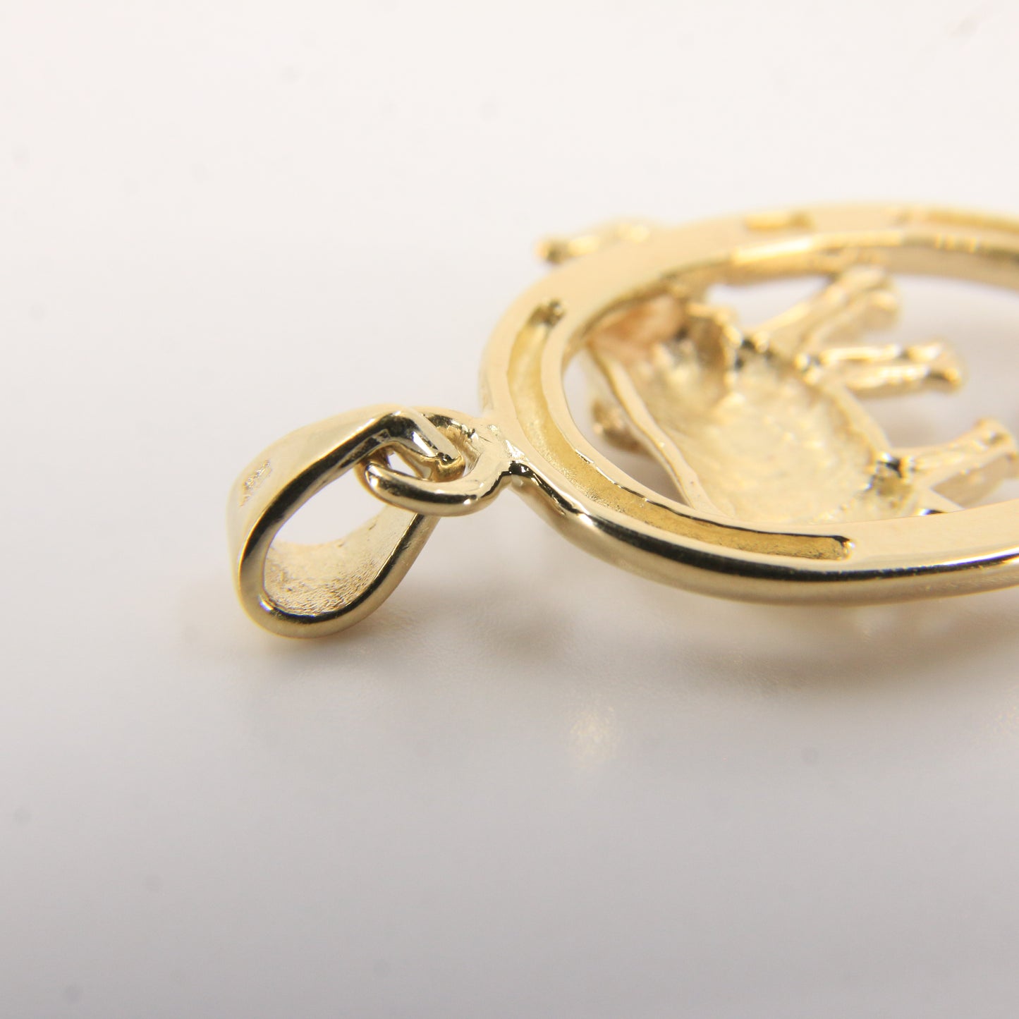 Vintage 9ct Hallmarked Gold Elephant Pendant with Gem Accent Animal Gift