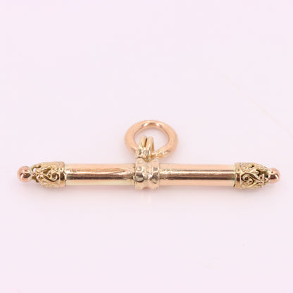 Antique 9ct Gold Albertina T Bar Pendant Charm Watch Chain Jewellery Finding