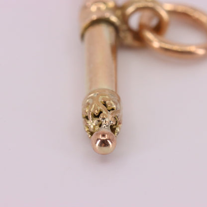 Antique 9ct Gold Albertina T Bar Pendant Charm Watch Chain Jewellery Finding