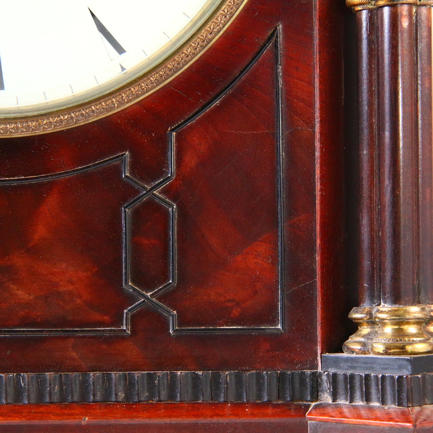 James Duncan London Antique Mahogany Bracket Clock Thistle Heart Hands Striking