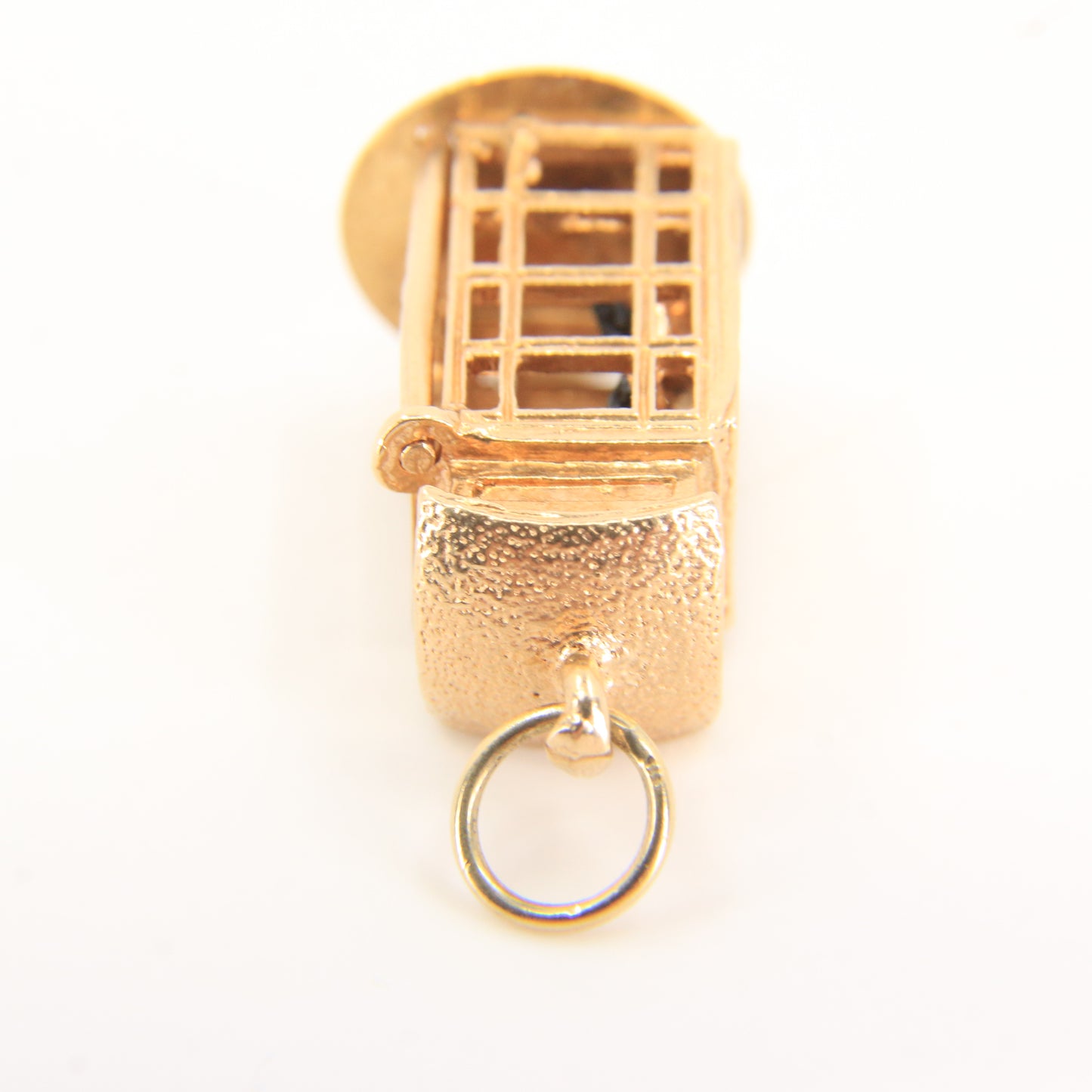 Vintage 9ct Hallmarked Gold British Phone Box Booth Charm Pendant Travel Gift