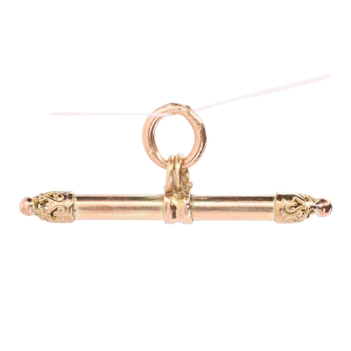 Antique 9ct Gold Albertina T Bar Pendant Charm Watch Chain Jewellery Finding