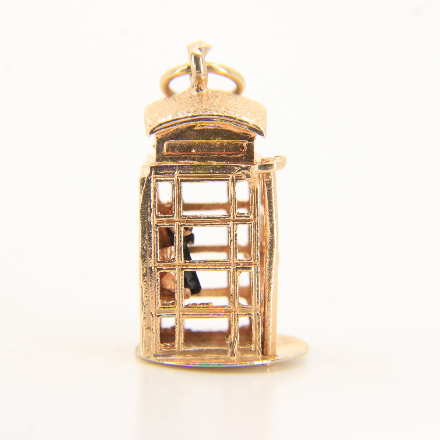 Vintage 9ct Hallmarked Gold British Phone Box Booth Charm Pendant Travel Gift