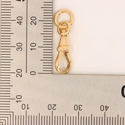 Antique 15k Yellow Gold Swivel Albert Dog Clip Clasp Charm Holder Finding