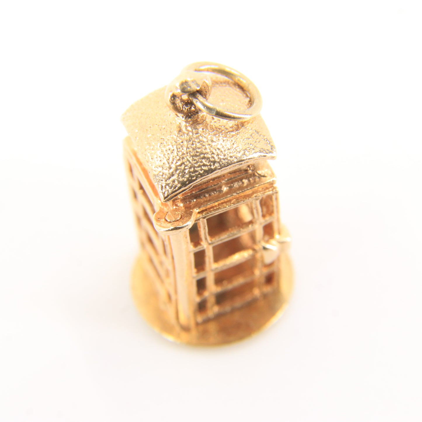 Vintage 9ct Hallmarked Gold British Phone Box Booth Charm Pendant Travel Gift
