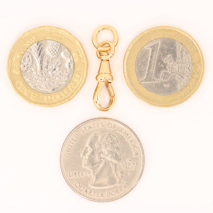 Antique 15k Yellow Gold Swivel Albert Dog Clip Clasp Charm Holder Finding