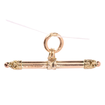 Antique 9ct Gold Albertina T Bar Pendant Charm Watch Chain Jewellery Finding