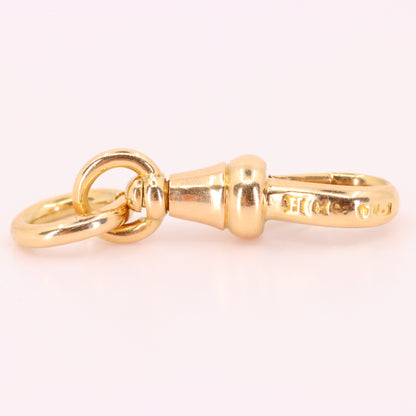 Antique 15k Yellow Gold Swivel Albert Dog Clip Clasp Charm Holder Finding