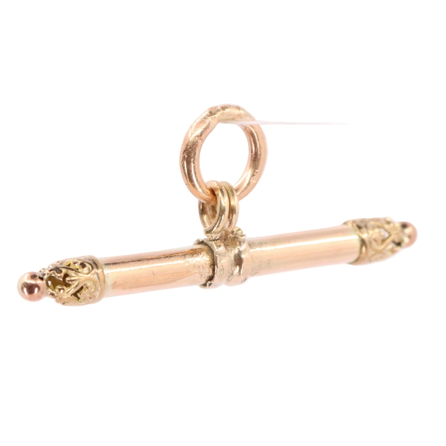Antique 9ct Gold Albertina T Bar Pendant Charm Watch Chain Jewellery Finding