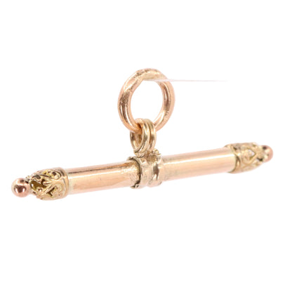 Antique 9ct Gold Albertina T Bar Pendant Charm Watch Chain Jewellery Finding
