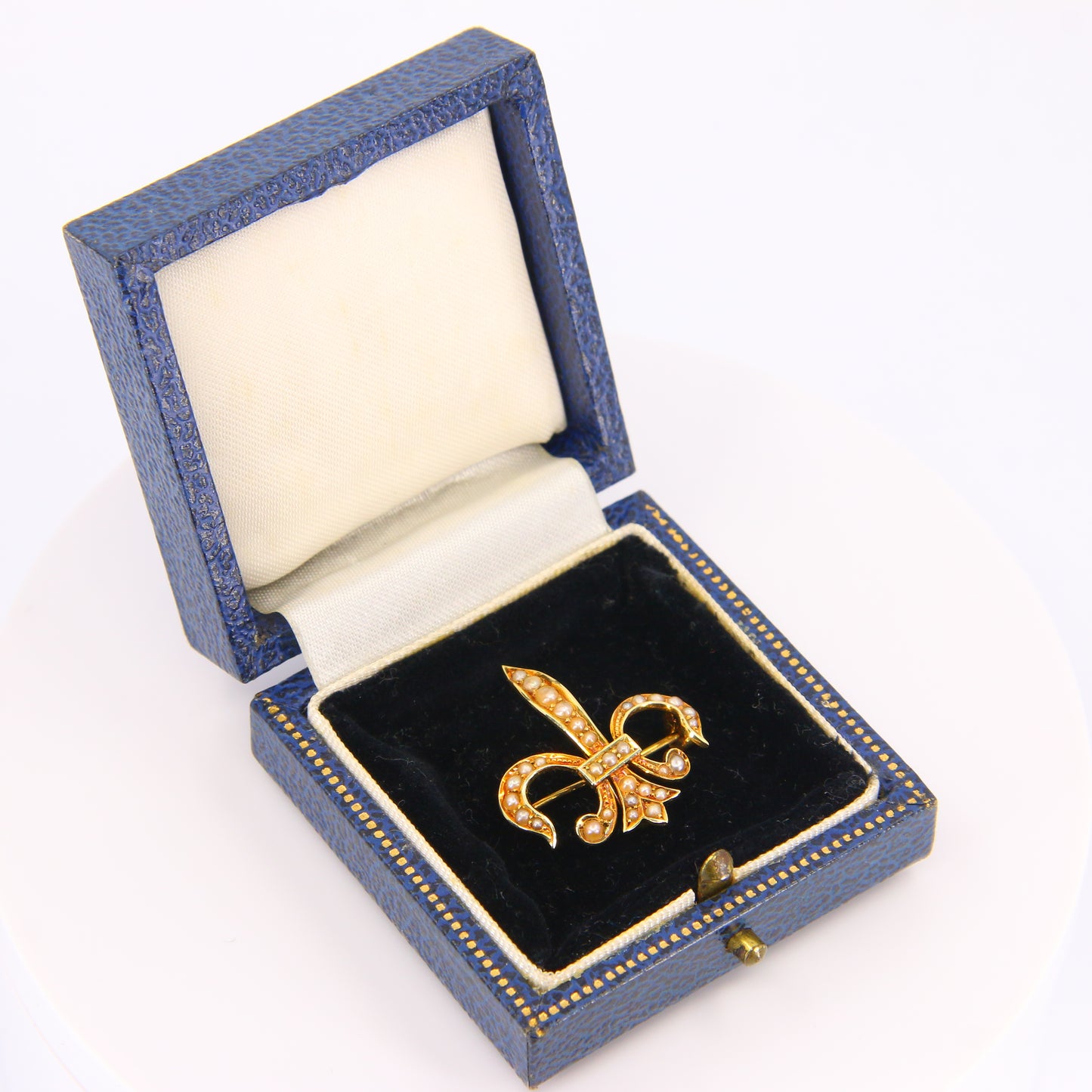 Antique 14 Carat Fleur De Lis Edwardian Pendant Brooch Fine Jewellery Boxed Gift