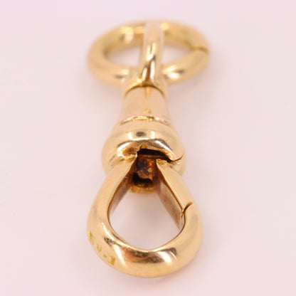 Antique 15k Yellow Gold Swivel Albert Dog Clip Clasp Charm Holder Finding