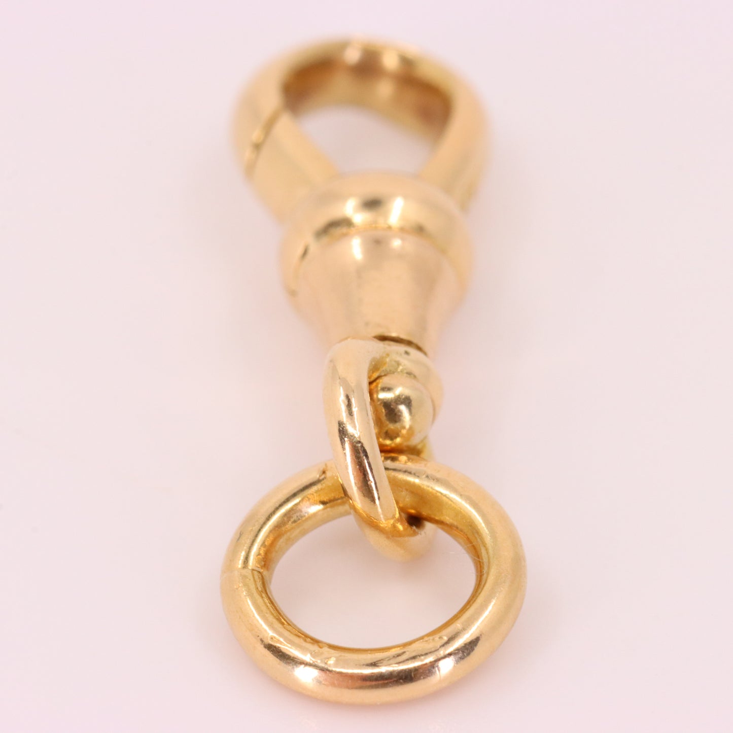 Antique 15k Yellow Gold Swivel Albert Dog Clip Clasp Charm Holder Finding