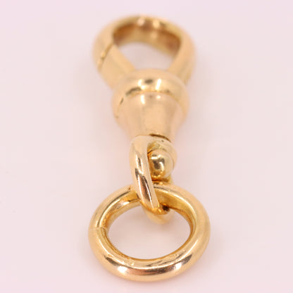 Antique 15k Yellow Gold Swivel Albert Dog Clip Clasp Charm Holder Finding