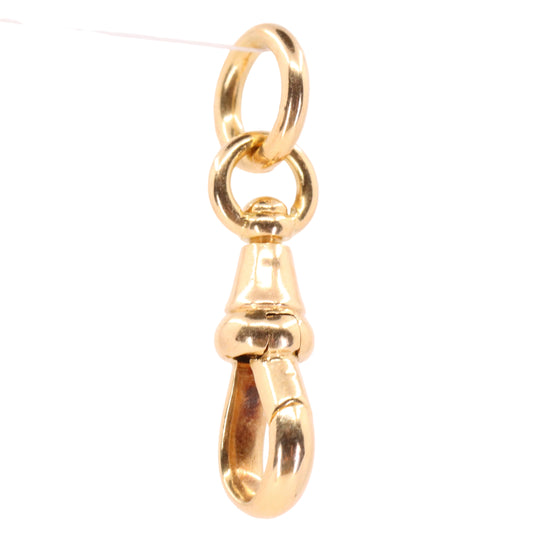 Antique 15k Yellow Gold Swivel Albert Dog Clip Clasp Charm Holder Finding
