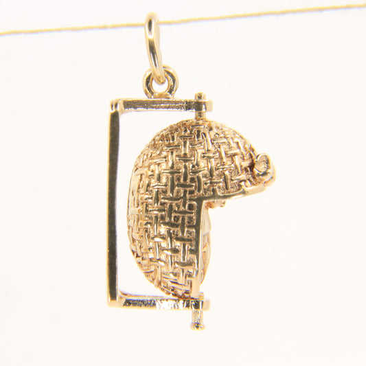 Vintage 9ct Hallmarked Yellow Gold Rocking Crib Newborn Baby Charm Pendant Gift