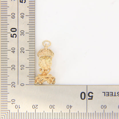 Vintage 9ct Hallmarked Gold Mantel Clock Charm Pendant Miniature Collectable Gift