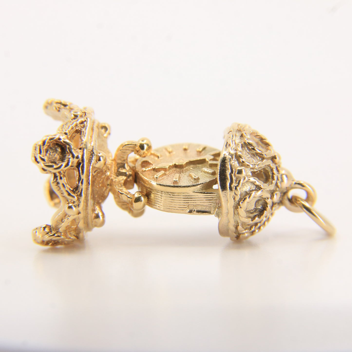 Vintage 9ct Hallmarked Gold Mantel Clock Charm Pendant Miniature Collectable Gift