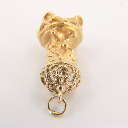 Vintage 9ct Hallmarked Gold Mantel Clock Charm Pendant Miniature Collectable Gift
