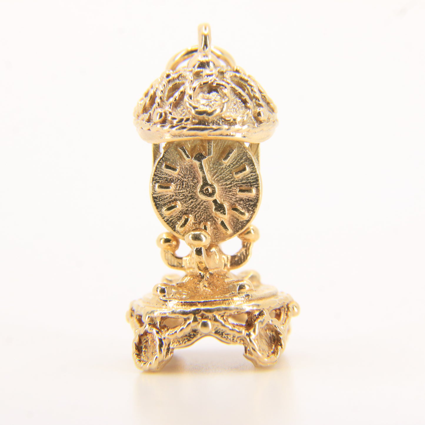 Vintage 9ct Hallmarked Gold Mantel Clock Charm Pendant Miniature Collectable Gift