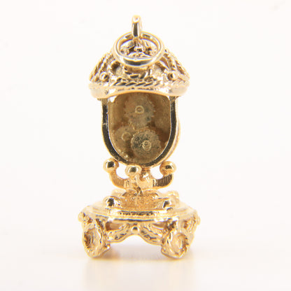 Vintage 9ct Hallmarked Gold Mantel Clock Charm Pendant Miniature Collectable Gift
