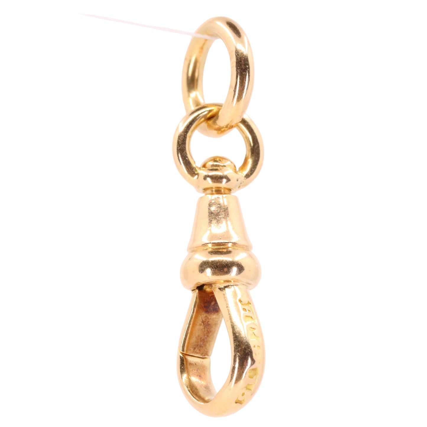 Antique 15k Yellow Gold Swivel Albert Dog Clip Clasp Charm Holder Finding