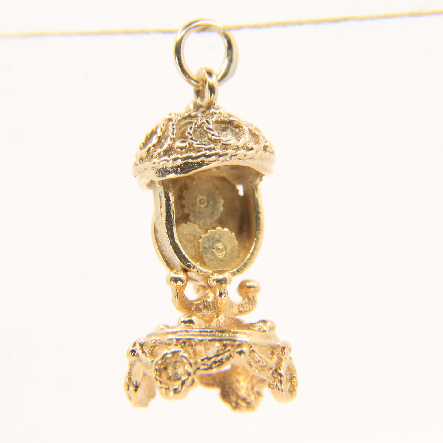 Vintage 9ct Hallmarked Gold Mantel Clock Charm Pendant Miniature Collectable Gift