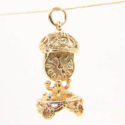 Vintage 9ct Hallmarked Gold Mantel Clock Charm Pendant Miniature Collectable Gift