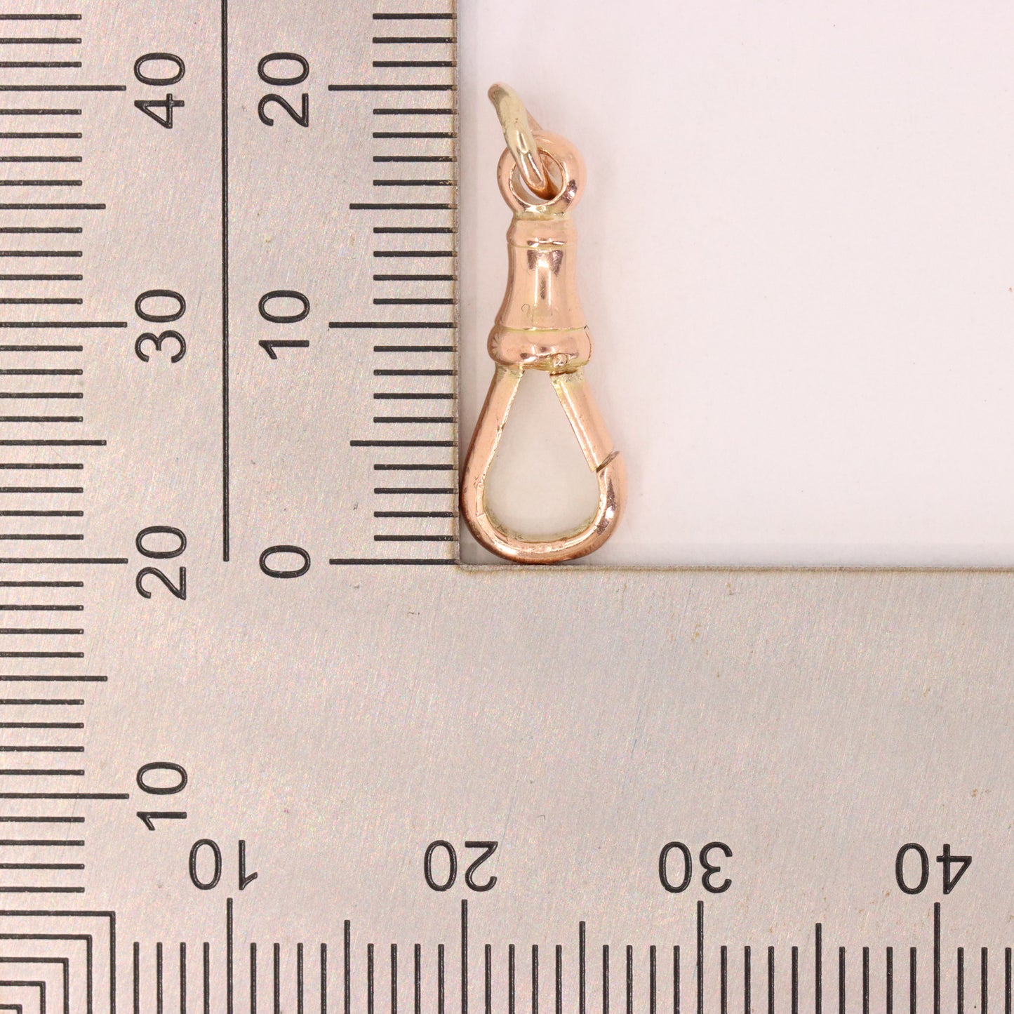 Antique 9k Rose Gold Albert Dog Clip Clasp Charm Pendant Holder Jewellery