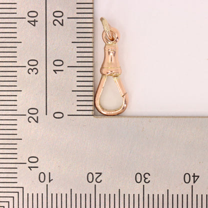 Antique 9k Rose Gold Albert Dog Clip Clasp Charm Pendant Holder Jewellery