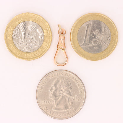 Antique 9k Rose Gold Albert Dog Clip Clasp Charm Pendant Holder Jewellery