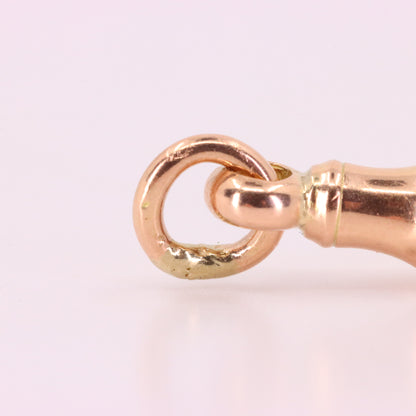 Antique 9k Rose Gold Albert Dog Clip Clasp Charm Pendant Holder Jewellery