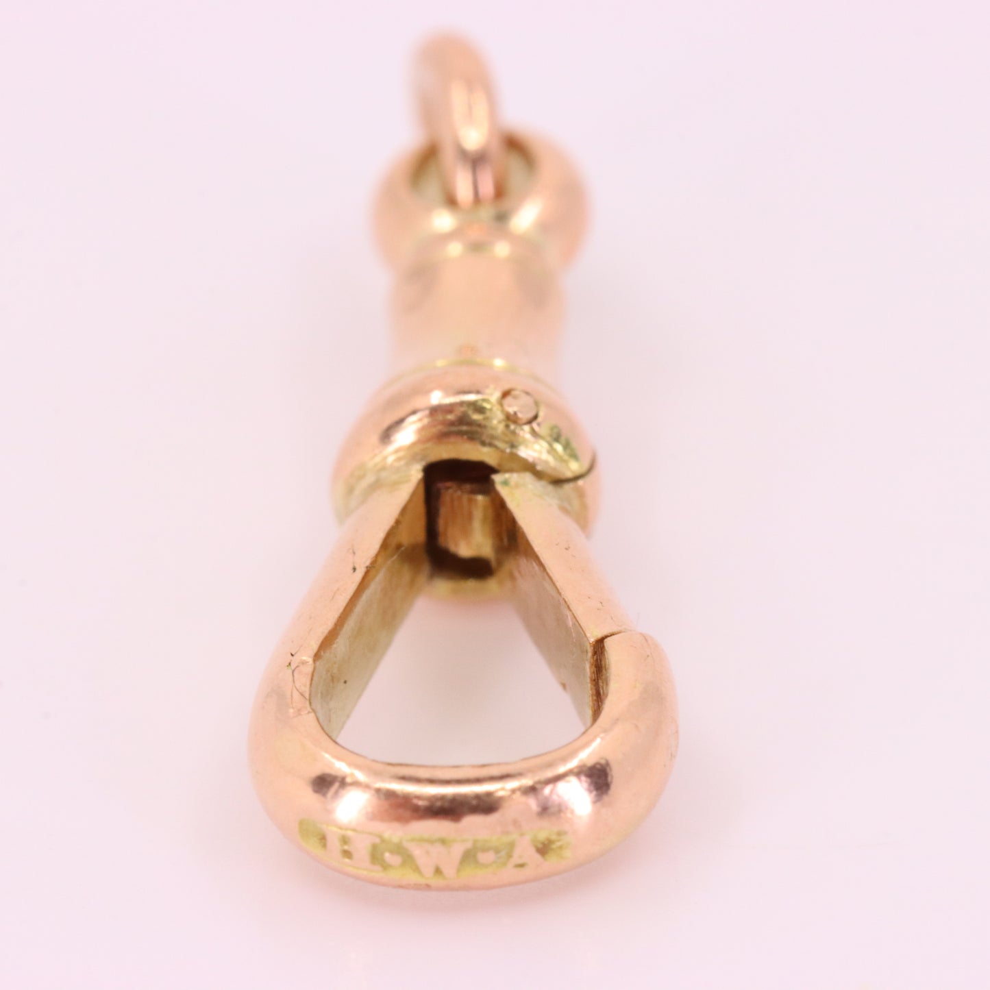 Antique 9k Rose Gold Albert Dog Clip Clasp Charm Pendant Holder Jewellery