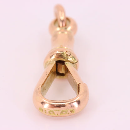 Antique 9k Rose Gold Albert Dog Clip Clasp Charm Pendant Holder Jewellery