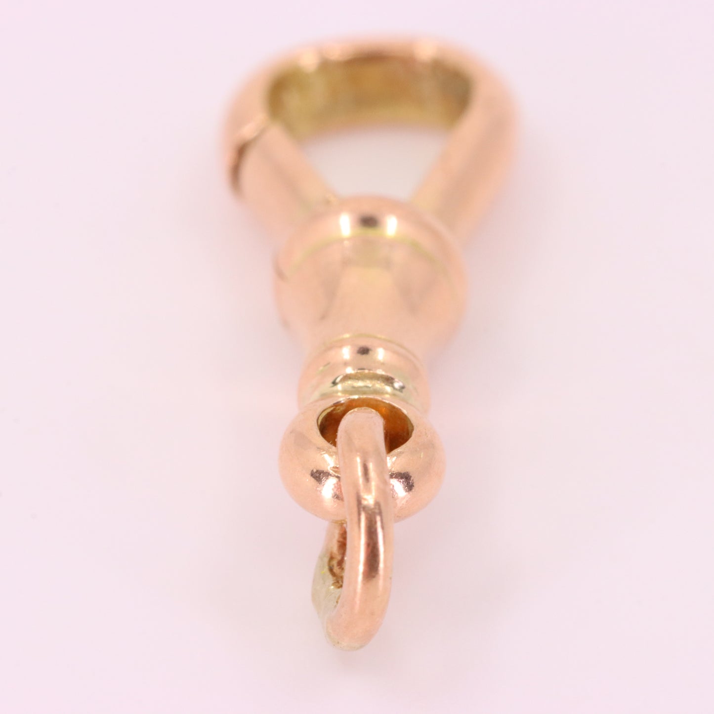 Antique 9k Rose Gold Albert Dog Clip Clasp Charm Pendant Holder Jewellery
